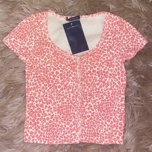 brandy melville pink cheetah zelly top
